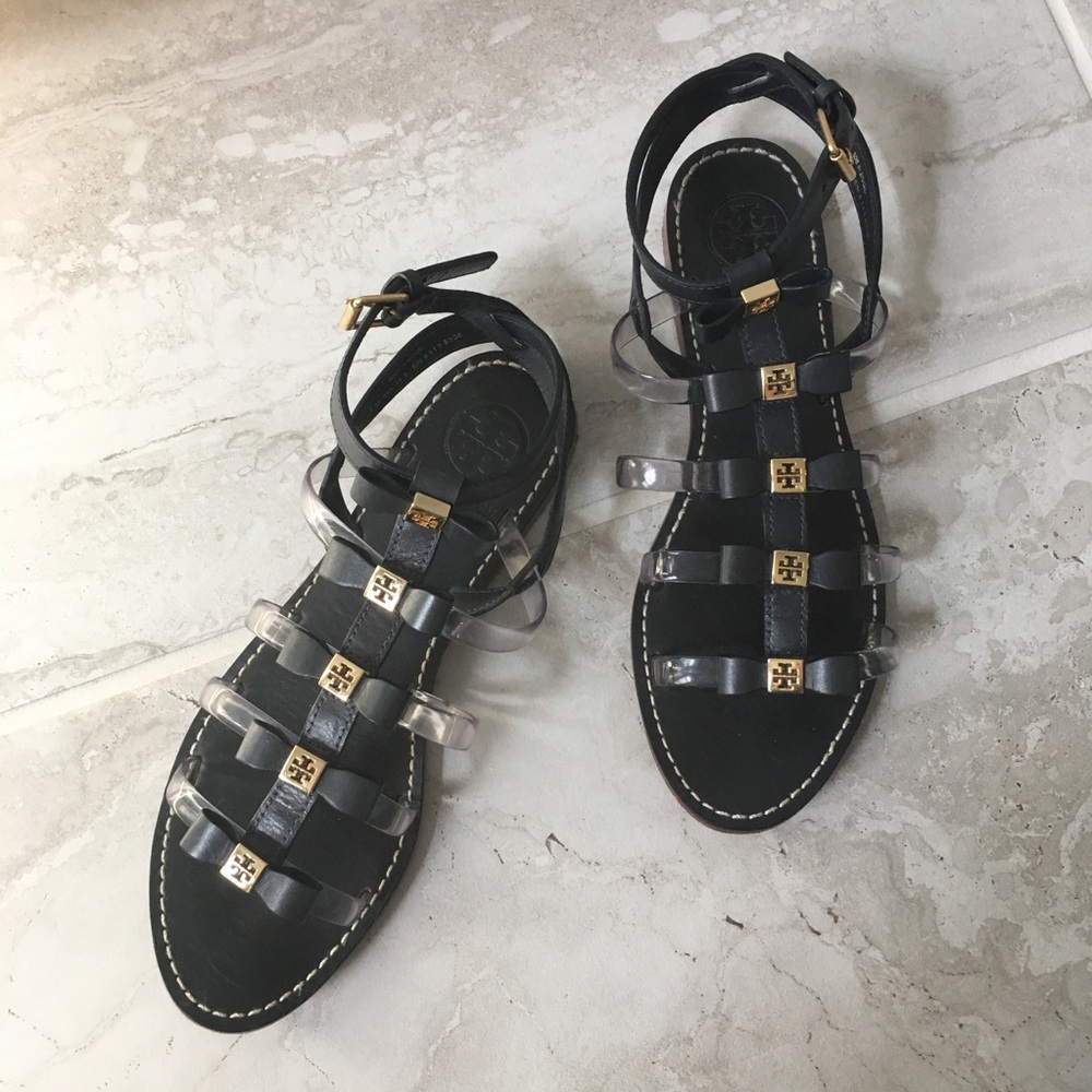 Tory Burch navy blue jelly strap sandals
